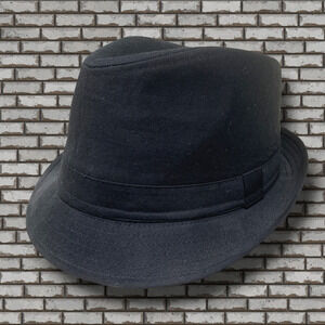 Bio Domes Sz L/XL Black Fedora Gangster Hat Trilby Cuban 100% Cotton